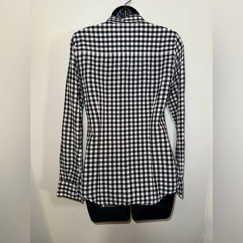J.CREW The Perfect Shirt Black and White Checkered Women’s Dress Shirt Size XS